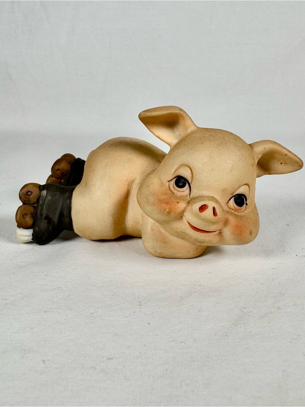 Vintage Anthropomorphic Pig Figurine, Farmhouse Cottagecore Home Decor
